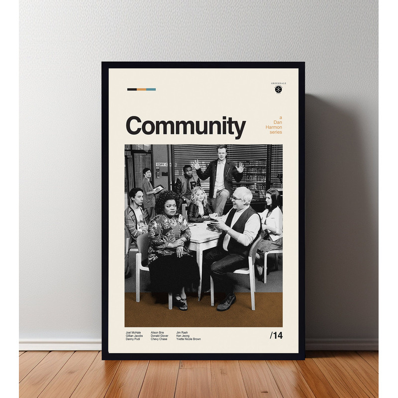 Community Poster, Community Print, Minimalist Movie, Vintage Retro, Abtract Poster, Aesthetic Poster, Vintage Art, High Quality, Home Deor.jpg