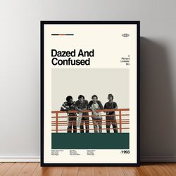 dazed and confused poster, dazed and confused print, custom poster, vintage inspired poster, vintage poster, minimalist