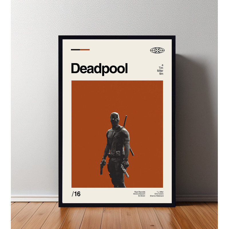 Deadpool Movie Poster, Deadpool Print, Minimalist Poster, Retro Modern, Vintage Poster, Midcentury Art, Wall Art, High Quality, Home Decor.jpg