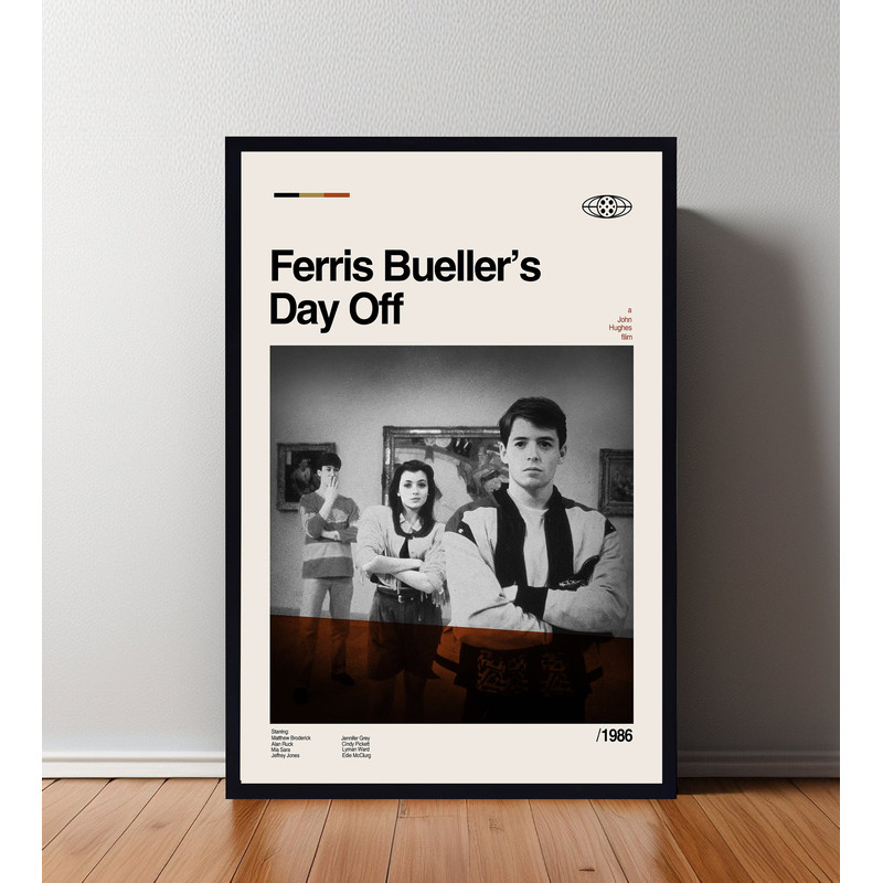 Ferris Bueller's Day Off Poster, Ferris Bueller's Day Off Print, Minimalist Movie, Vintage Retro, Abtract Poster, Aesthetic Poster, Home Art.jpg