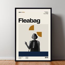 fleabag poster, fleabag print, minimalist movie, vintage retro, abtract poster, aesthetic poster, vintage art, high qual