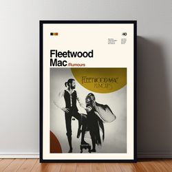 fleetwood mac poster, fleetwood mac print, custom poster, vintage inspired poster, vintage poster, minimalist art, high