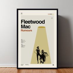 fleetwood mac poster, fleetwood mac print, movie poster, minimalist poster, minimalist wall art, home decor, custom post