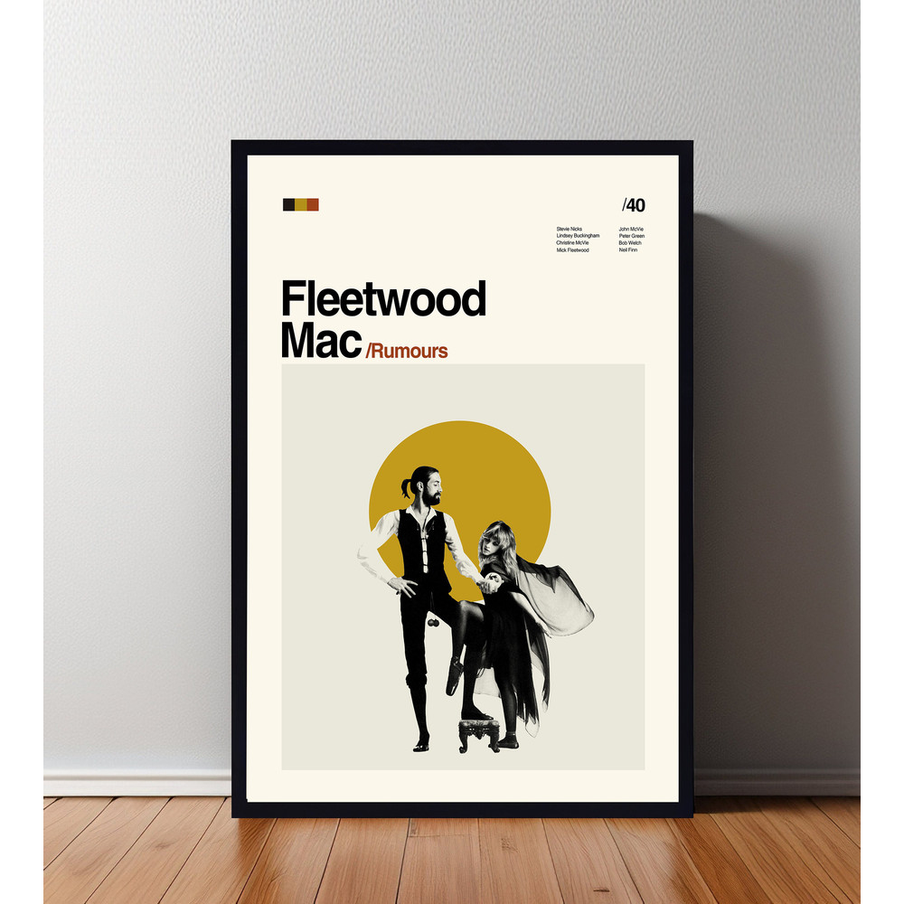 Fleetwood Mac Poster, Fleetwood Mac Print, Retro Movie Poster, Room Decor, Custom Poster, Wall Art Print, Home Decor, Minimalist Wall Art.jpg