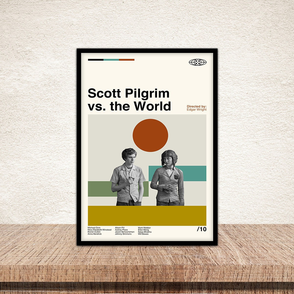 Mid Century Modern, Scott Pilgrim vs the World Posters, Movie Poster, Retro Modern Art, Minimalist Art, Midcentury Art, Vintage Poster.jpg
