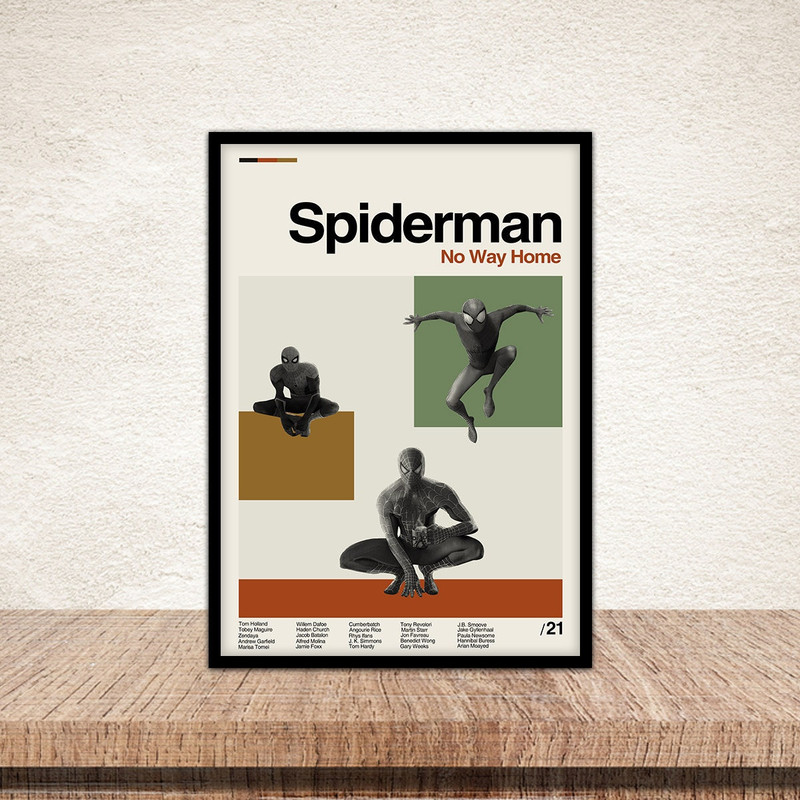 Spider Man No way Home Poster, Spiderman Poster, Marvel, Retro Modern Art, Minimalist Art, Vintage Poster, Wall Decor, Inspired Poster 1.jpg