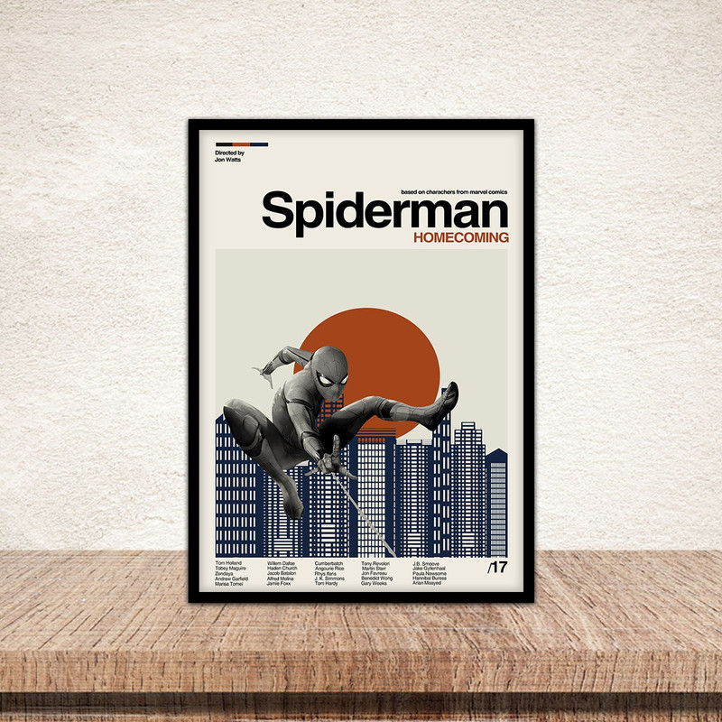 Spider-Man Homecoming Poster, Spiderman Poster, Marvel, Retro Modern Art, Film Poster, Vintage Poster, Wall Decor, Inspired Poster.jpg