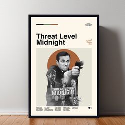 threat level midnight movie poster, threat level midnight print, wall art, minimalist movie, high quality, modern art, c