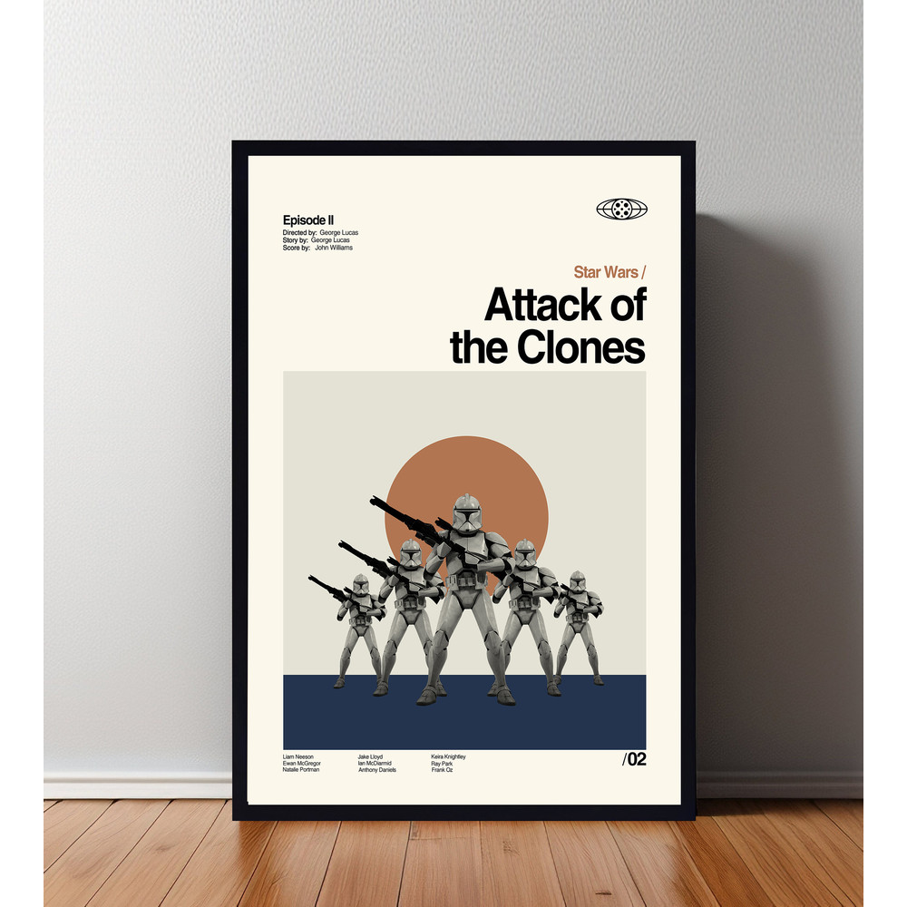 Attack Of The Clones Movie Poster, Attack Of The Clones Print, Wall Art, Minimalist Movie, High Quality, Modern Art, Custom Poster, Home Art.jpg