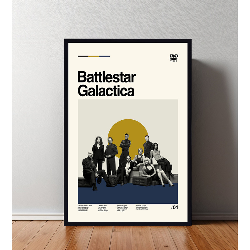 Battlestar Galactica Poster, Battlestar Galactica Print, Custom Poster, Vintage Inspired Poster, Vintage Poster, Minimalist Art.jpg