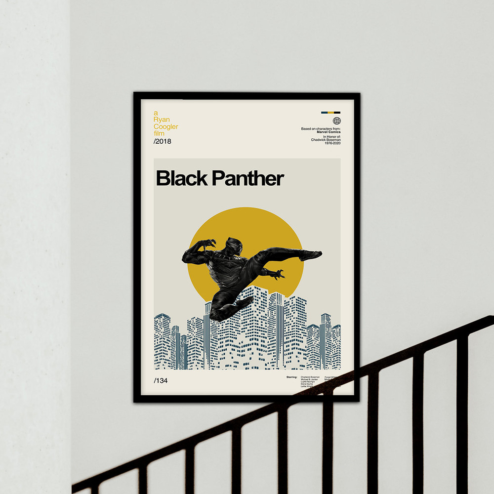 Black Panther Poster, Retro Movie Poster, High Quality, Retro Modern, Vintage Poster, Classic Movie Art, Room Decor, Minimalist Movie.jpg