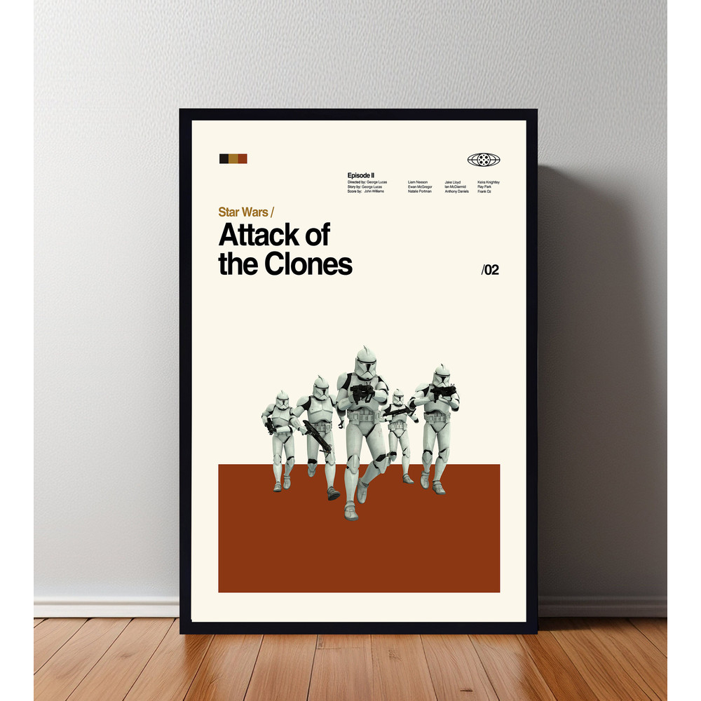 Attack Of The Clones Poster, Attack Of The Clones Print, Retro Movie Poster, Room Decor, Custom Poster, Wall Art Print, Home Decor, Home Art.jpg