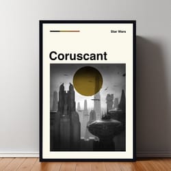 coruscant poster, coruscant print, custom poster, vintage inspired poster, vintage poster, minimalist art, high quality,