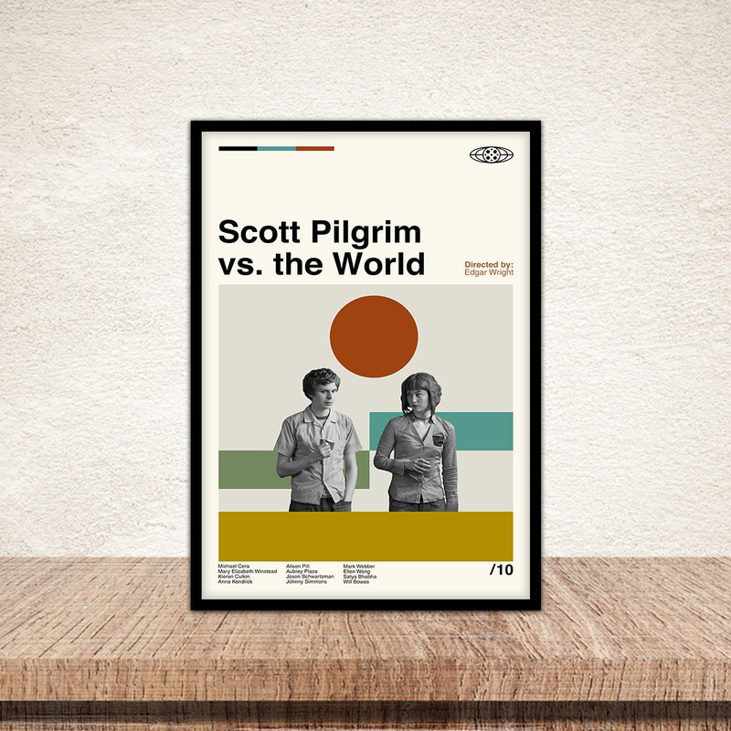 Mid Century Modern, Scott Pilgrim vs the World Posters, Movie Poster, Retro Modern Art, Minimalist Art, Midcentury Art, Vintage Poster.jpg