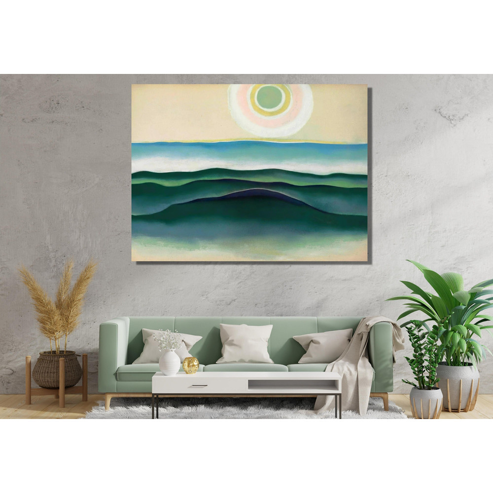 Georgia O'Keeffe Sun Water Maine Ready To Hang Canvas,Reproduction Painting,O'Keeffe Picture, O'Keeffe Poster,OKeeffe Water Green Mountain.jpg