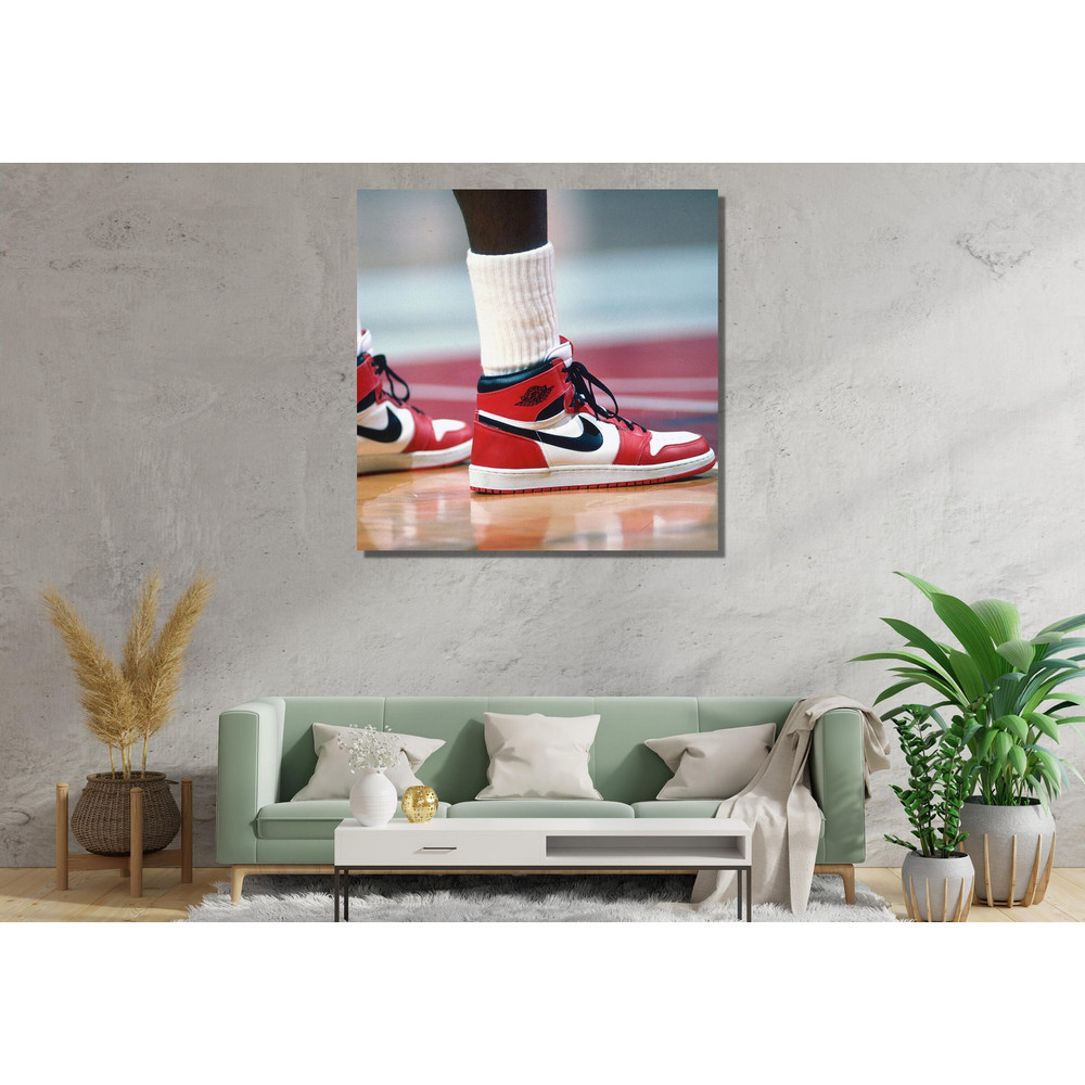 GOAT Michael Jordan Ready To Hang Canvas, Air Jordan Wall Art, Basketball Legend Artwork, Air Jordan Graffiti Canvas, Air Jordan Shoe Poster 1.jpg
