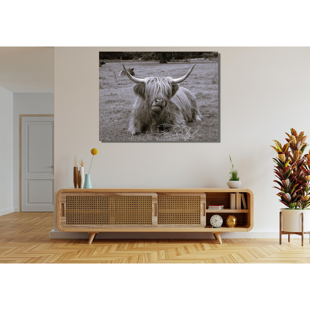 Highland Cow Sepia Ready To Hang Canvas Print,Highland Cow Sepia Canvas Wall Decor,Animal Canvas Wall Art,Animal Canvas Print,Animal Print 1.jpg