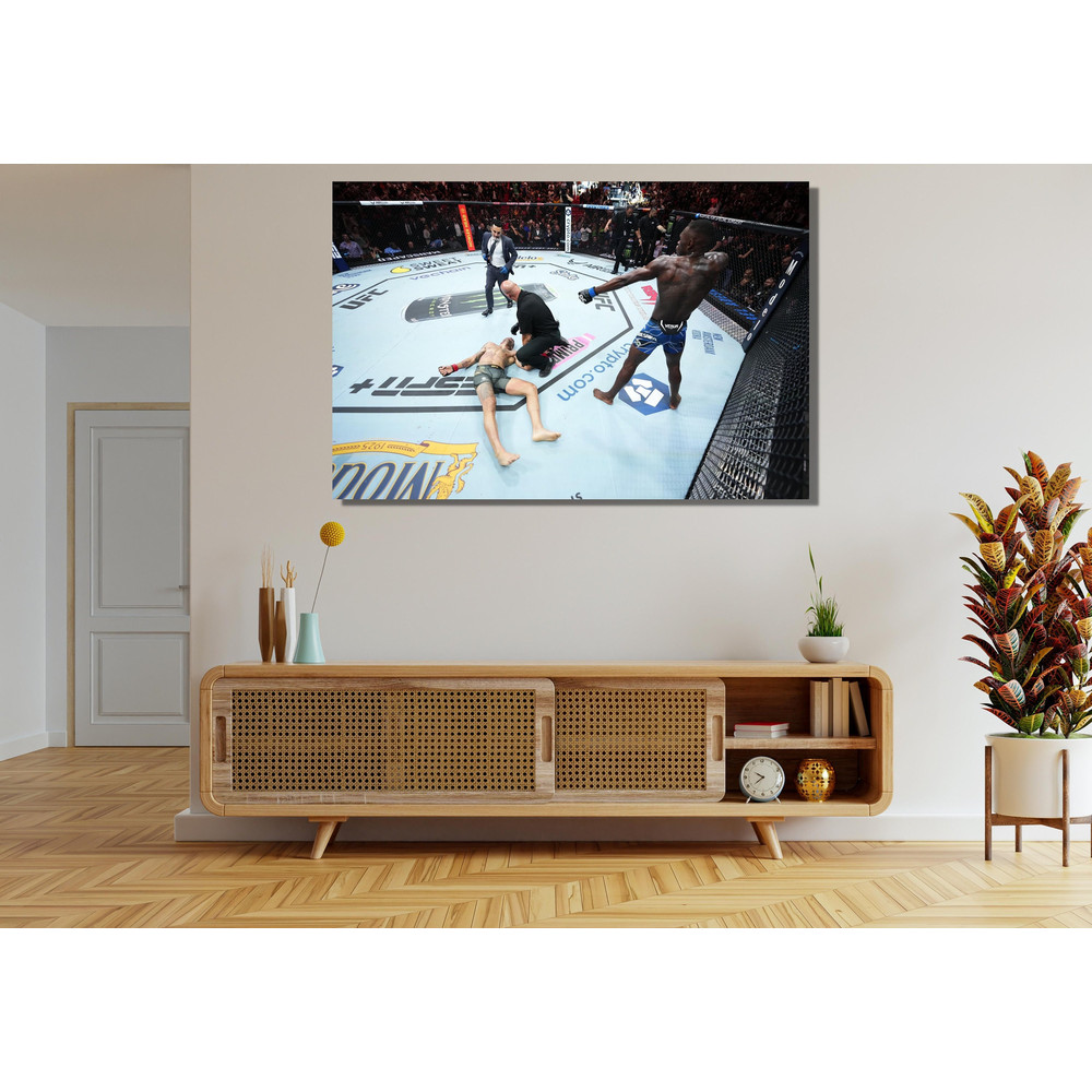 Israel Adesanya Ready To Hang Canvas,Israel Adesanya does Alex Pereira's arrow celebration after knocking him,UFC Poster,Israel Adesanya Fan 1.jpg