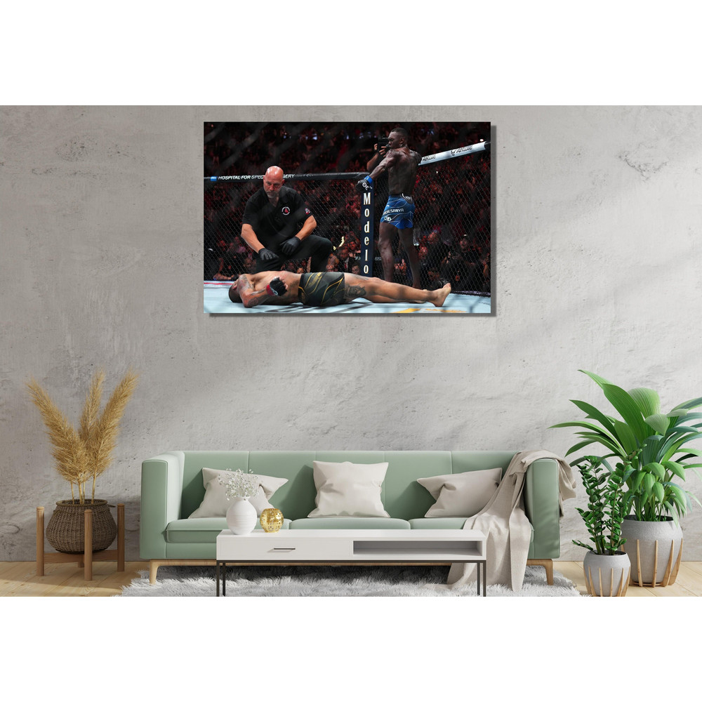 Israel Adesanya Ready To Hang Canvas,Israel Adesanya does Alex Pereira's arrow celebration after knocking him,UFC Poster,Israel Adesanya Fan.jpg