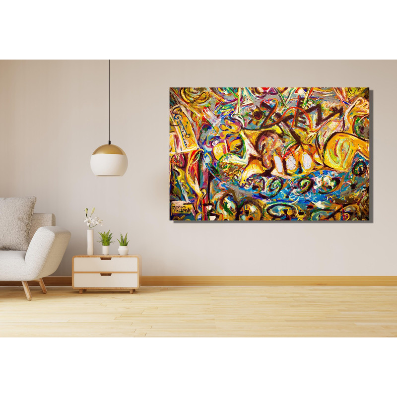 Jackson Pollock Ready To Hang Canvas,Abstract Wall Art, Home and Living Room Decor, Jackson Pollock Convergence, Extra Large Canvas Wall Art.jpg