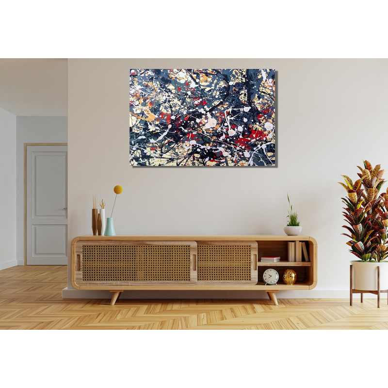 Jackson Pollock Style Painting Ready To Hang Canvas, Modern Abstract Canvas Wall Art, Pollock Painting Print,Canvas Living Room Abstract Art.jpg