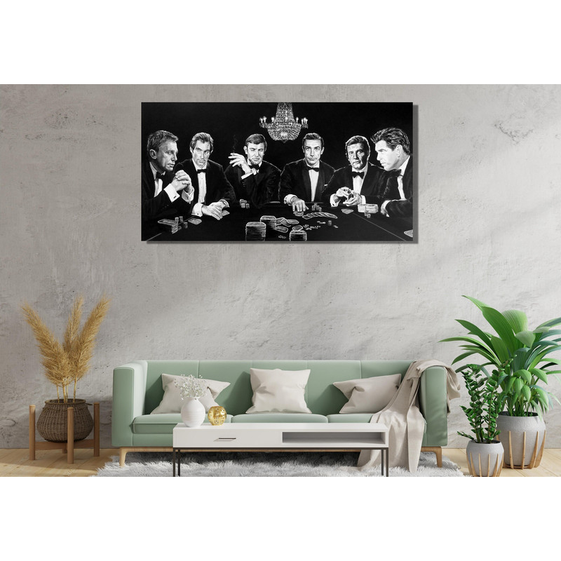 James Bond Poker Game Ready To Hang Canvas,James Bond Poker Game Poster,James Bond Canvas Print Art,Man Cave Decor,Movie Poster,James Bond 5.jpg