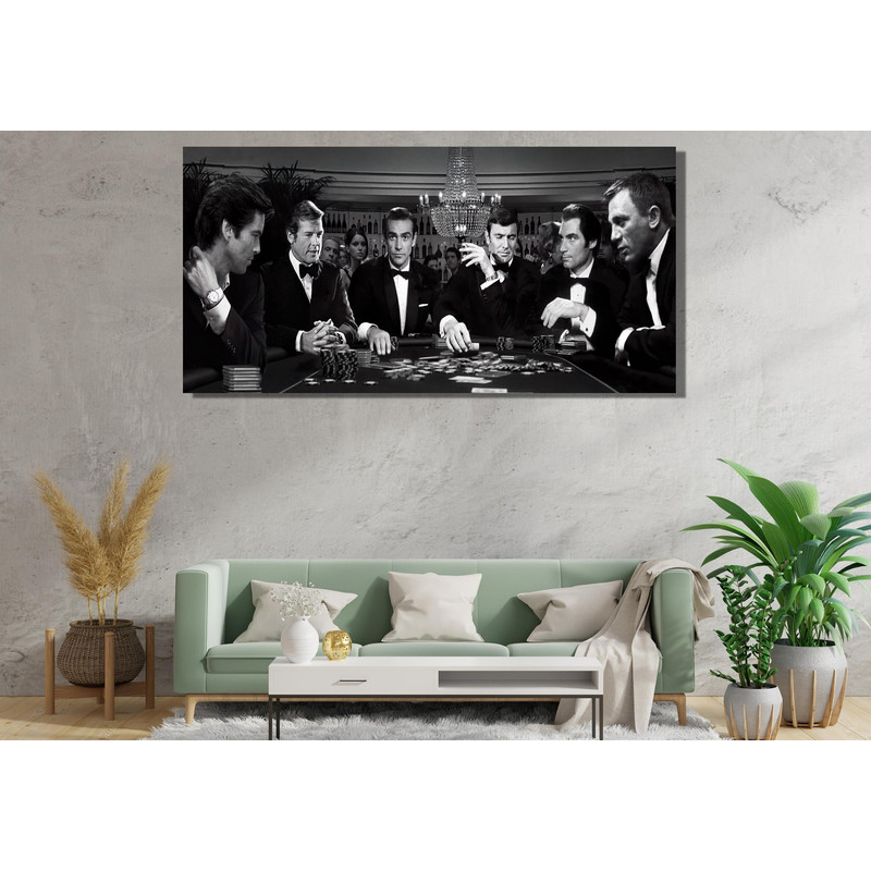 James Bond Poker Game Ready To Hang Canvas,James Bond Poker Game Poster,James Bond Canvas Print Art,Man Cave Decor,Movie Poster,James Bond.jpg