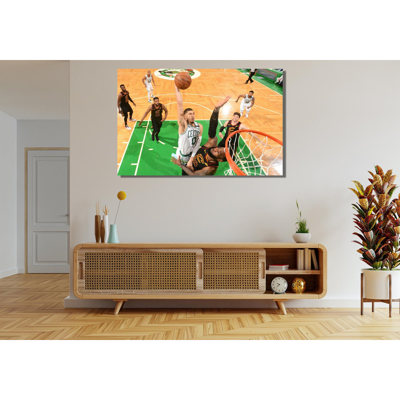 Jayson Tatum Dunk Ready To Hang Canvas,Jayson Tatum Dunk Canvas Poster,Jayson Tatum Poster,Jayson Tatum Against Lebron James,NBA Fan Gift.jpg