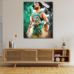 jayson tatum ready to hang canvas,boston celtics poster,dunk poster,nba fan gift ,boston celtics wall art,jayson tatum p