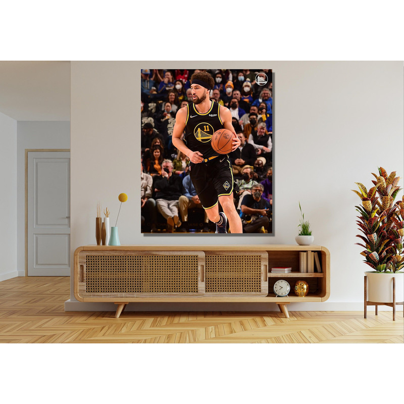 Klay Thompson Ready To Hang Canvas,Klay Thompson Canvas Wall Art,Golden State Warrior NBA Champion Poster,Kids Room Decor,Man Cave Room Gift.jpg