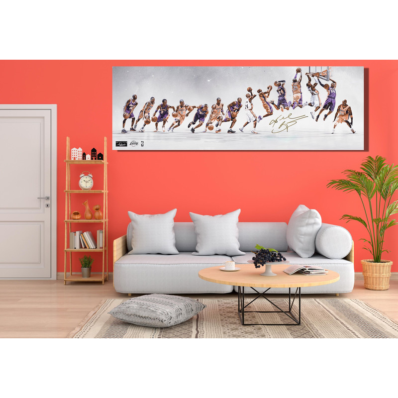 Kobe Bryant Timeline Ready To Hang Canvas, Panoramic Painting, Basketball Fan Gift, Basketball Legend Poster, Kobe Panoramic Picture Canvas.jpg