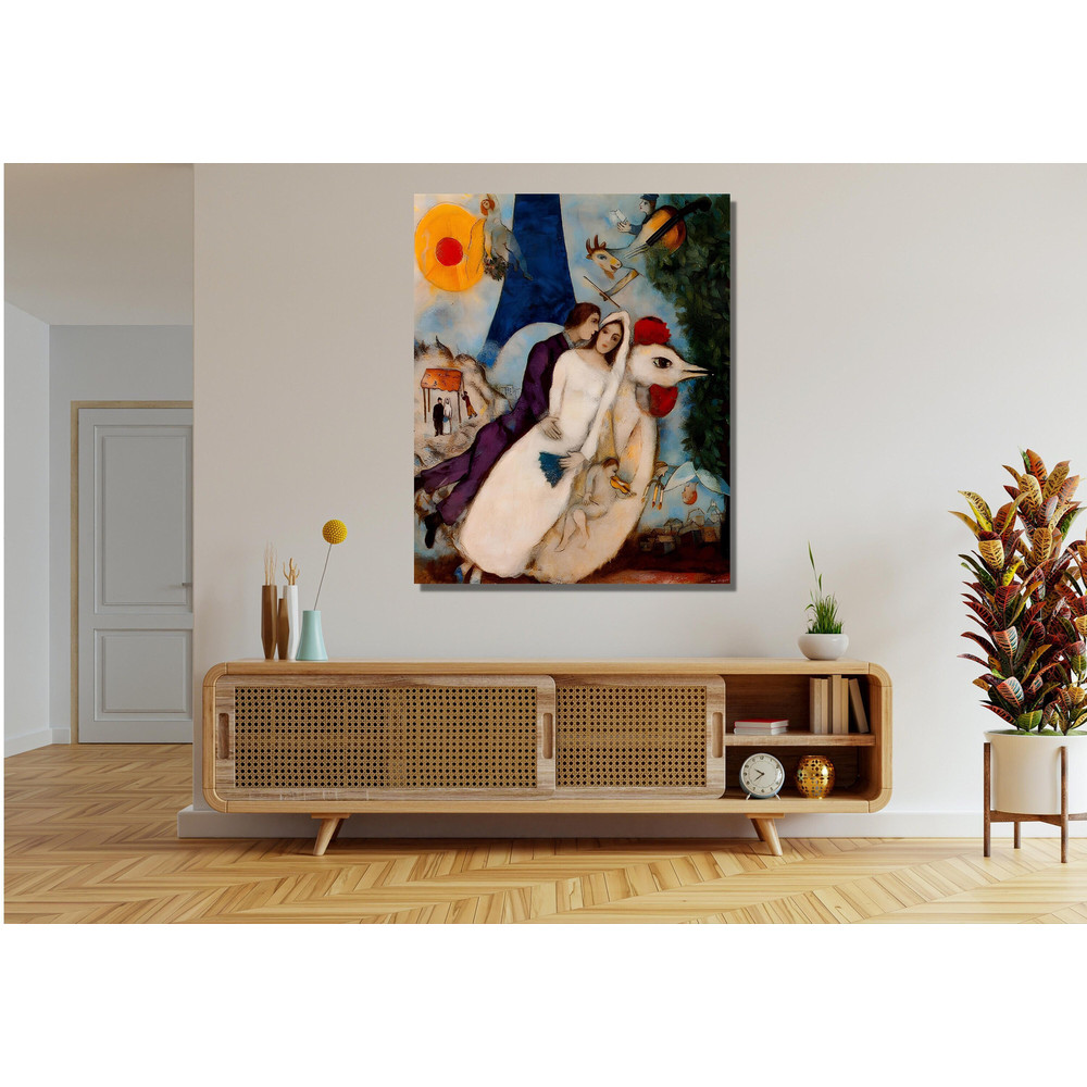 Marc Chagall The Bride and Groom of The Eiffel Tower Ready To Hang Canvas,Marc Chagall Art Exhibition Poster,Museum Print,Exhibition Poster.jpg