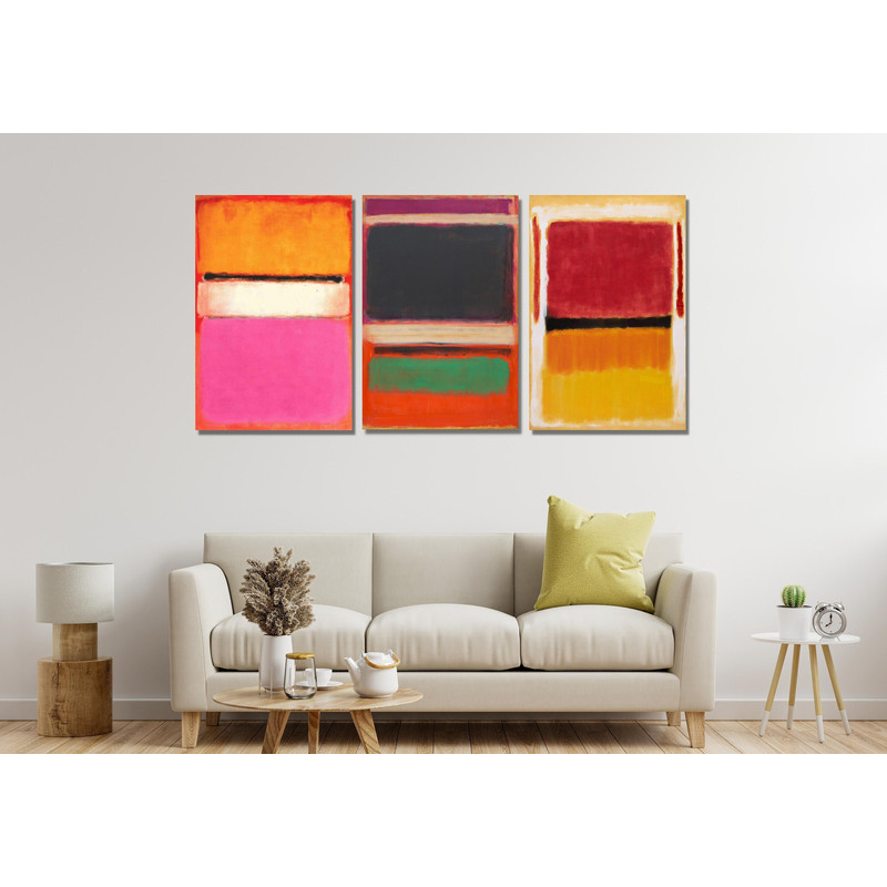 Mark Rothko Colorful Set of 3 Ready To Hang Canvas,Mark Rothko Art Gallery,Colorful Rothko Set Of 3 Poster,Pink Rothko Set,Mark Rothko Decor.jpg