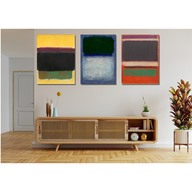 Mark Rothko Colorful Set of 3 Ready To Hang Canvas,Mark Rothko Black Blue Maroon,Colorful Rothko Poster,Red Orange Yellow Rothko Set of 3.jpg