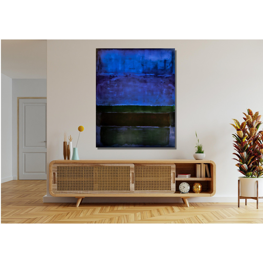 Mark Rothko Dark Blue Ready To Hang Canvas,Mark Rothko Wall Art,Original Abstract Art,Large Painting,Modern Painting,Mark Rothko Art Print.jpg