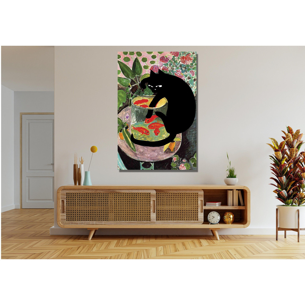 Matisse Black Cat and Red Fish Ready To Hang Canvas,Matisse Wall Art,Colorful Wall Art,Vibrant Wall Decor,Printable Black Cat and Red Fish.jpg