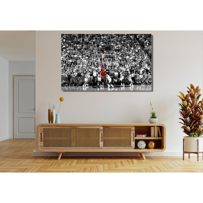 Michael Jordan Last Shot Ready To Hang Canvas,Jordan Last Shot Poster,Gift for Basketball Lover,Chicago Bulls Fan Gift,Black and White Shot.jpg