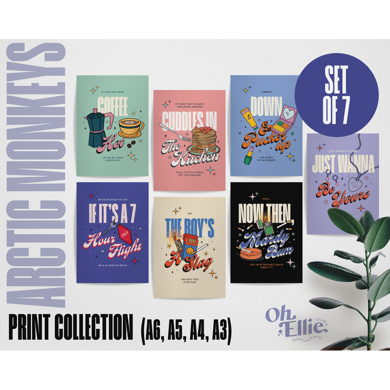 Arctic Monkeys Print Collection, A6 A5 A4 A3, Indie Rock Music, Lyric Poster, Aesthetic Wall Collage Kit, I Wanna Be Yours, Do I Wanna Know.jpg