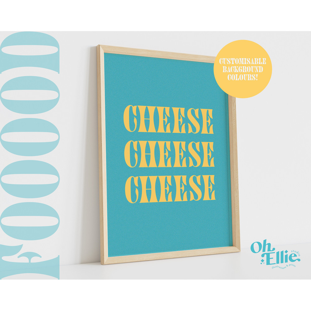 Cheese Quote Print, Food Poster, Kitchen Decor, Kitchen Art, Retro Wall Art, Typographic Print, Minimalist Home Decor, Cheese Lover Gift.jpg