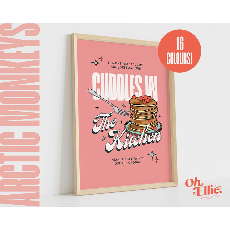 Cuddles In The Kitchen Yeah, Mardy Bum Print, Arctic Monkeys Poster, Indie Rock Wall Art, Typographic Music Print, Lyric Quote, Room 505.jpg