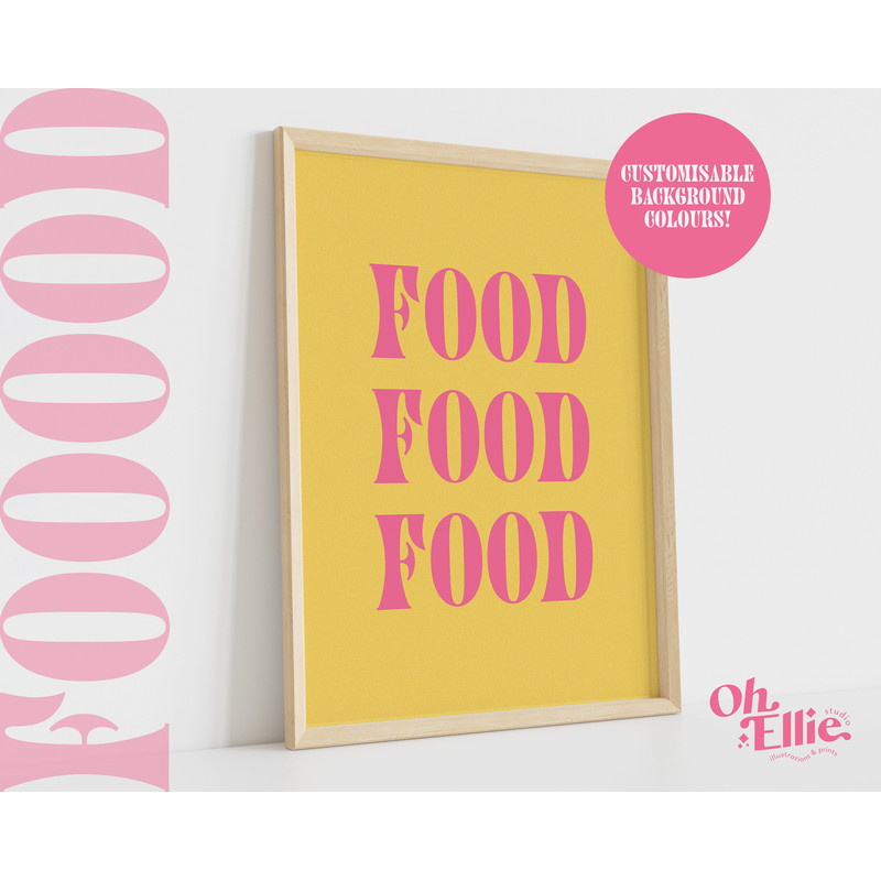 Food Quote Print, Food Poster, Kitchen Decor, Kitchen Art, Retro Wall Art, Typographic Print, Minimalist Home Decor, Food Lover Gift.jpg