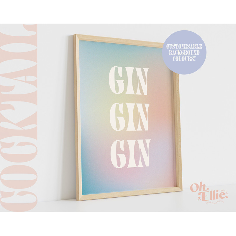 Gin Quote Print, Drink Poster, Kitchen Decor, Kitchen Art, Retro Wall Art, Typographic Print, Minimalist Home Decor, Gin Cocktail Lover.jpg