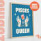 Pisces Queen King, Zodiac Art Print, Astrology Poster, Star Sign Wall Art, Typographic Print, Retro Illustration, Pisces Energy, Horoscope 3.jpg