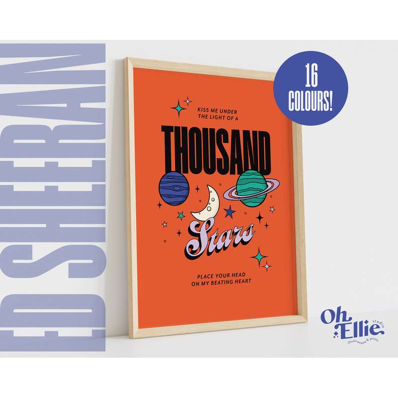 Thinking Out Loud Print, Ed Sheeran Poster, Multiply X Album Wall Art, Typographic Music Print, Lyric Quote, Retro Illustration,Shape Of You.jpg