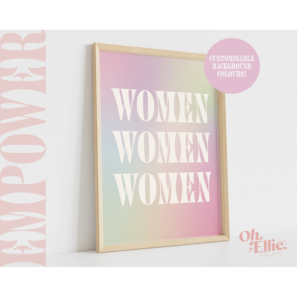 Women Quote Print, Girl Power, Retro Font Wall Art, Typographic Print, Female Empowerment Quote, Inspirational Quote, Minimalist Home Decor.jpg