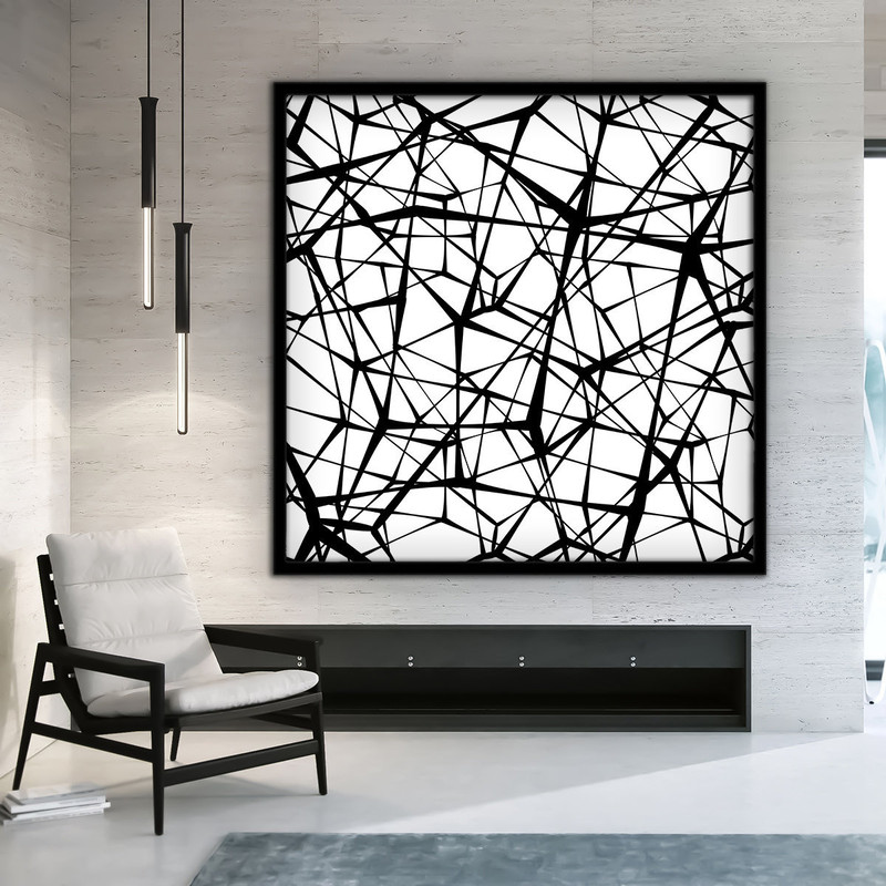 Abstract black lines canvas painting, black line canvas, modern abstract canvas print, abstract painting with frame0, home decor 1.jpg