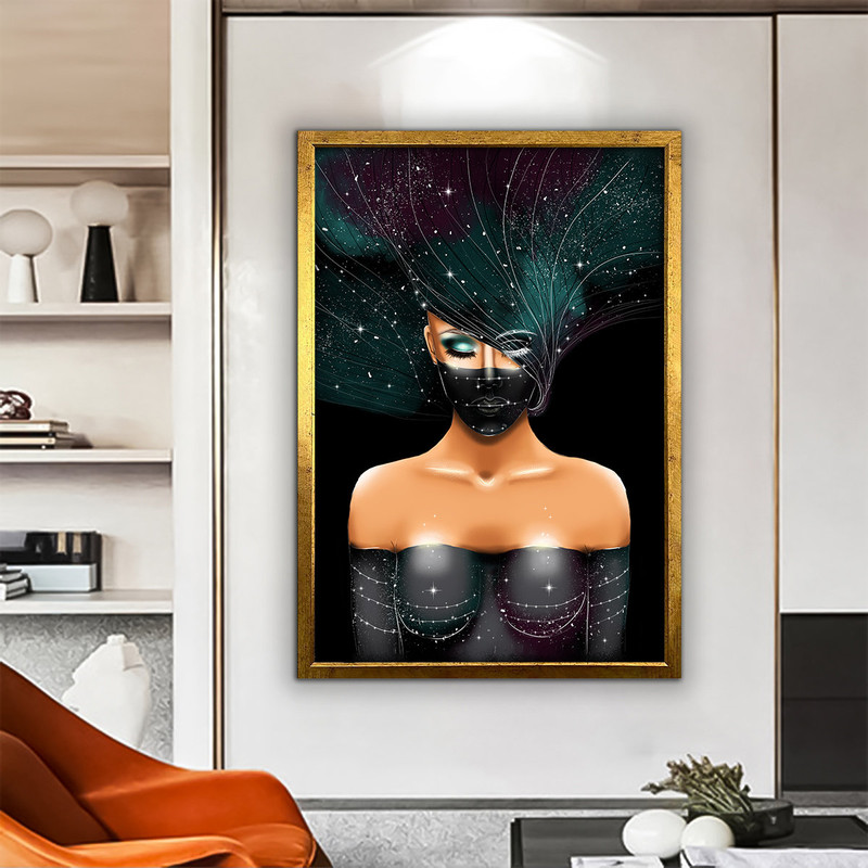 abstract woman portrait, black woman canvas, mysterious woman decor.jpg