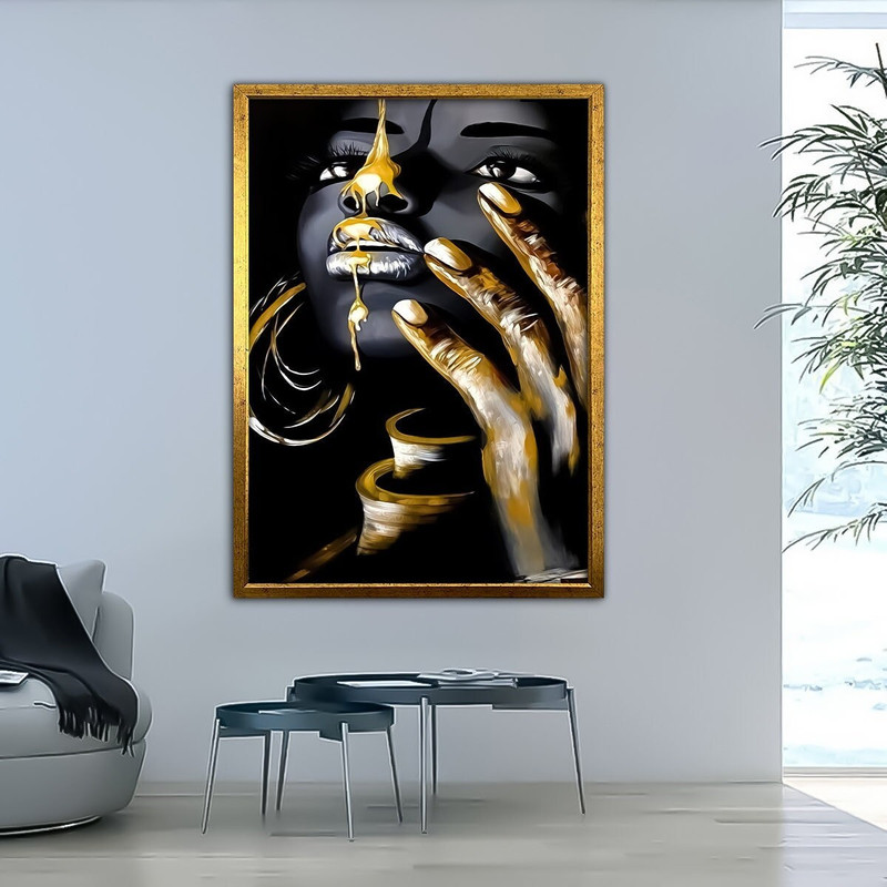 African woman canvas, african woman art, ethnic woman decor, african woman canvas print, framed wall decor, black womana art 1.jpg
