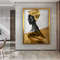 African woman canvas, gold detailed black woman painting, abstract ethnic woman wall art, african home decor, gold and white black woman art.jpg