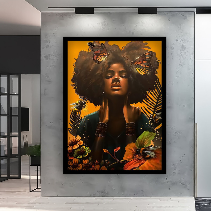 African woman graffiti painting, african wall decor, ethnic woman art, woman canvas print, american woman portrait, african wall art.jpg